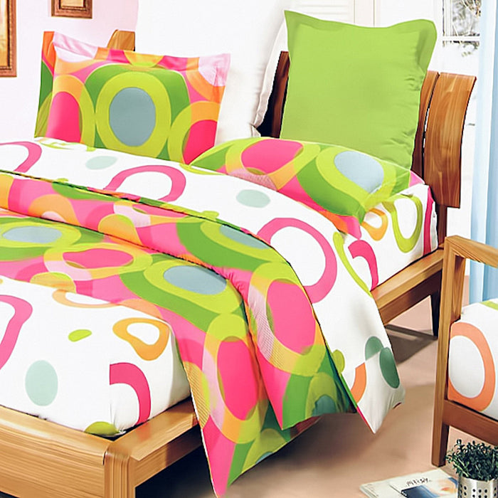 Hot Pink Lime Green Circle Dot Kid Teen Girl Bedding Duvet Cover Set KidsRoomTreasures
