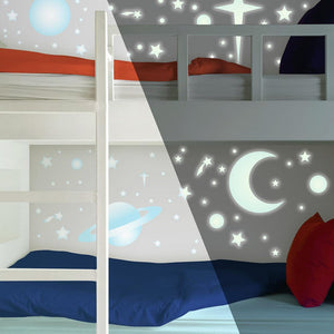 Celestial Outer Space Wall Decals Stickers Glow in the Dark Peel & Stick