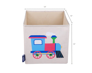 Train 10" Cube Canvas Toy Storage Box / Bin