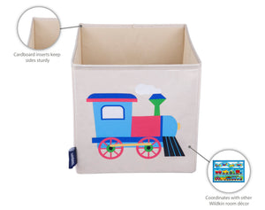 Train 10" Cube Canvas Toy Storage Box / Bin