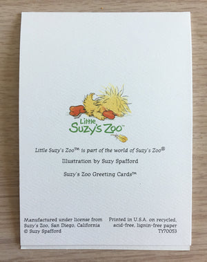 Little Suzy's Zoo Baby Animals in Basket Thank You Greeting Card with Envelope - Witzy Duck, Bear, Bunny, Giraffe, Elephant