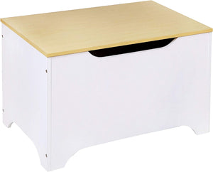 Wooden Toy Chest Storage Box / Bench Seat Kids Furniture 27" x 16" x 16" Slow Close with Safety Hinge Natural or Grey