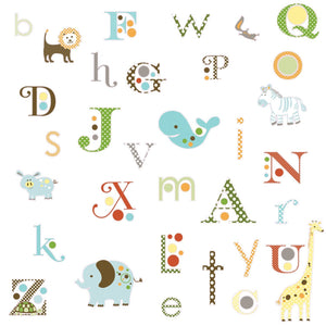 Animal Alphabet Kids Wall Decals Stickers Peel & Stick