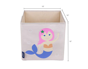 Mermaid 10" Cube Canvas Toy Storage Box / Bin