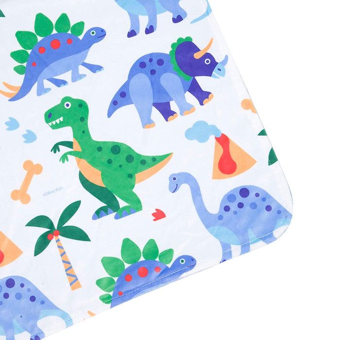 Couverture en peluche et velours Minky pour berceau ou tout-petit à motif dinosaures