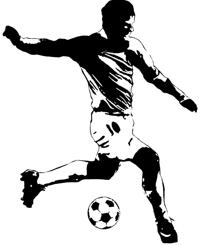 Giant Soccer Player Wall Mural Peel and Stick Wallpaper Decal Sticker