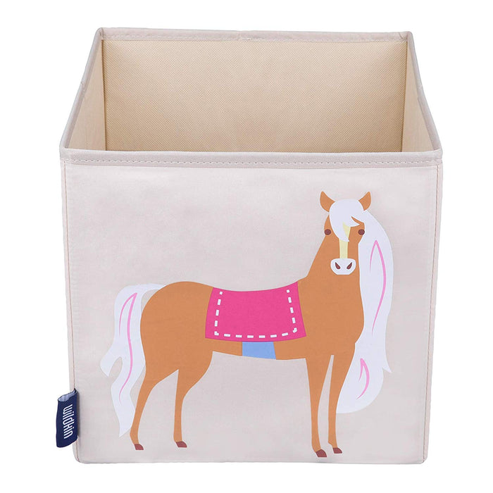 Horse 10" Cube Canvas Toy Storage Box / Bin