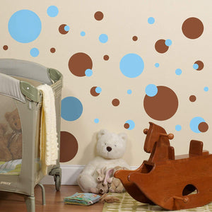 Blue Brown Just Dots Polka Dot Peel & Stick Wall Decals Stickers