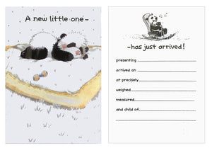 Suzy's Zoo Baby Birth Announcement Cards 2 CT - Panda Bear