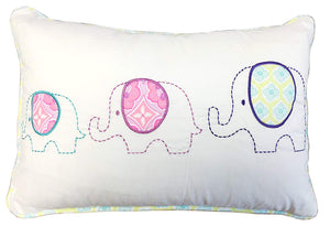 Three Elephant Lumbar Pillow