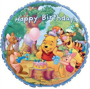 Vintage Rare Winnie The Pooh Happy Birthday Celebration Cake 18" Party Balloon Tigger Piglet Kanga Roo