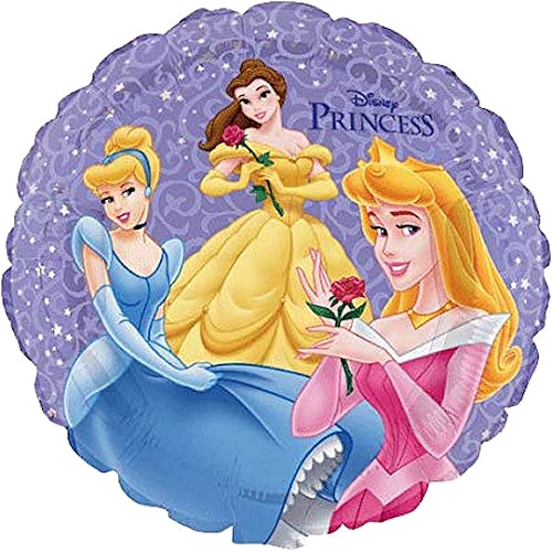 Disney Princesses Purple 18" Party Balloon - Cinderella, Belle, Aurora