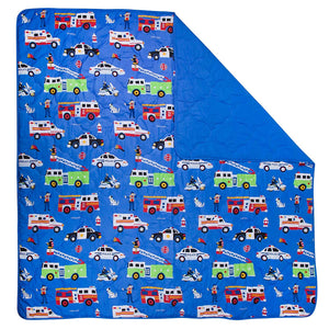 Rescue Heroes Police Ambulance Fire Trucks Microfiber Bed in a Bag Toddler Twin Full Bedding Comforter & Sheet Set