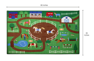 Playing Horses Educational Play Rug 39" x 80"