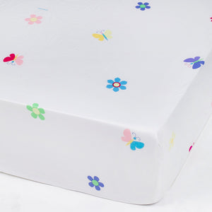 Butterfly & Floral Microfiber Fitted Baby Crib Sheets 2-Pack