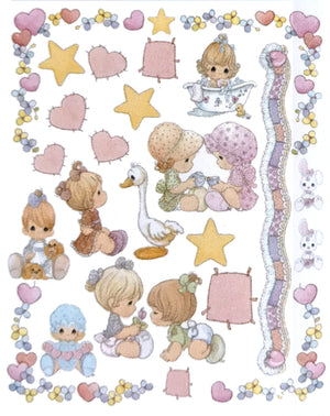 Precious Moments Baby Girl Wall Decals 26" x 20" Sheet Peel and Stick Stickers 2000 Large Sheet by Sunworthy