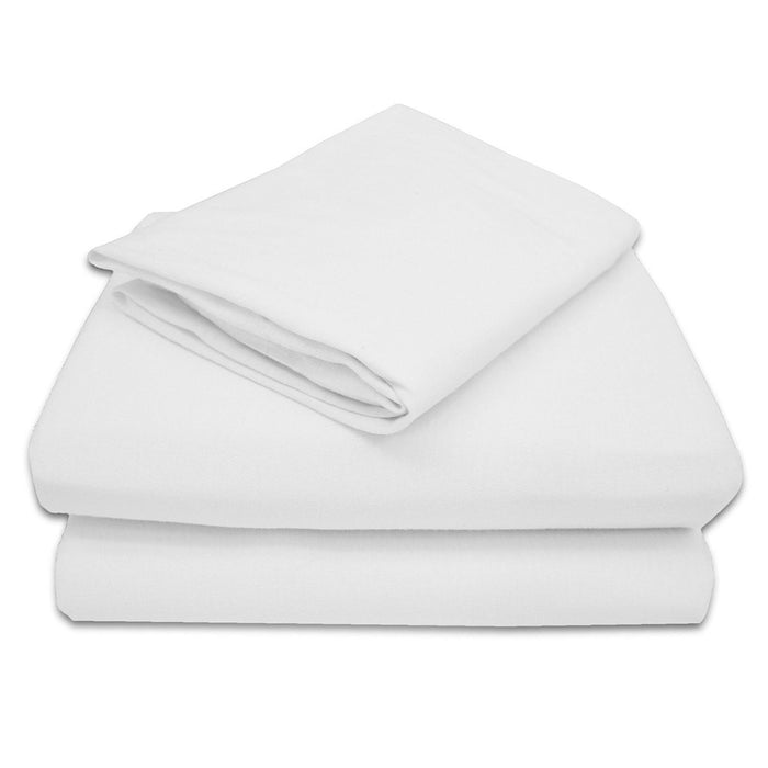 Solid White Bed Sheet Set Queen or King Soft Microfiber Polyester