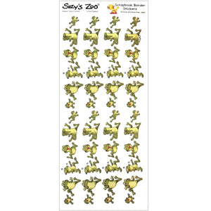 Suzy's Zoo Happy Frogs Border Stickers Vintage Scrapbooking Sheet 5" x 12"