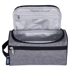 Grey Tweed Fabric Toiletry Bag