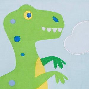 Green Cartoon T-Rex Dinosaur Blue Kids Pillow Sham Olive Kids