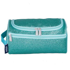 Turquoise Blue Glitter Toiletry Bag