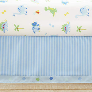 Dinosaur Land Baby Crib Bedding 3-Piece Blue Microfiber Nursery Set