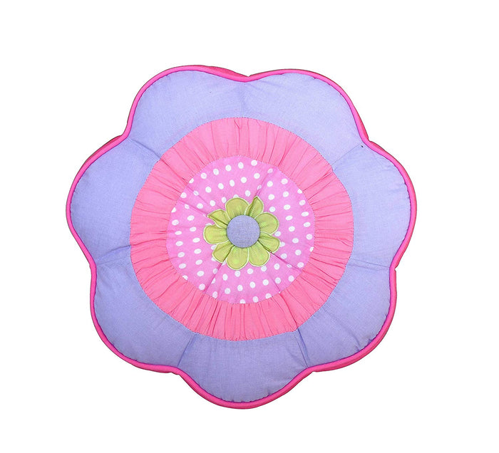 Purple Pink Flower-Shaped Decorative Throw Pillow Cotton 16"