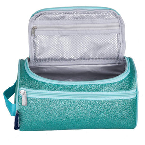 Turquoise Blue Glitter Toiletry Bag