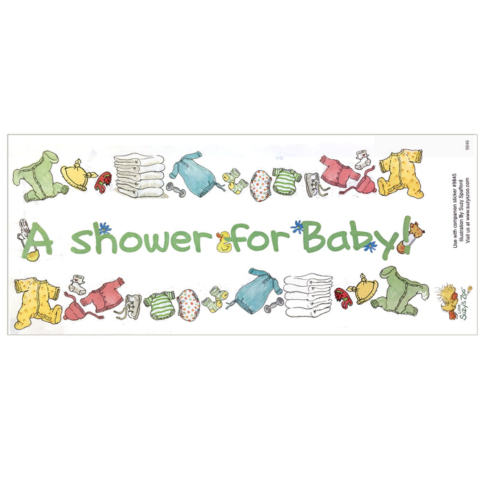 Little Suzy's Zoo Baby Shower Border Stickers Vintage Scrapbooking Sheet 5" x 12"