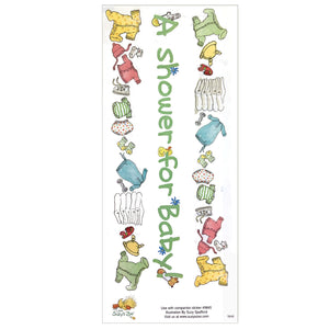 Little Suzy's Zoo Baby Shower Border Stickers Vintage Scrapbooking Sheet 5" x 12"