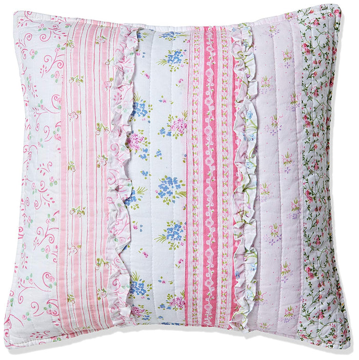 Pink Chic Lace Cotton Decorative Throw Pillow 16" x 16"