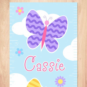 Butterfly Personalized Canvas Growth Chart Detail