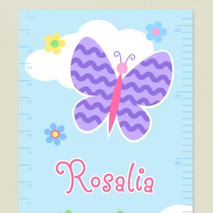 Butterfly Personalized Self-Adhesive Growth Chart Detail