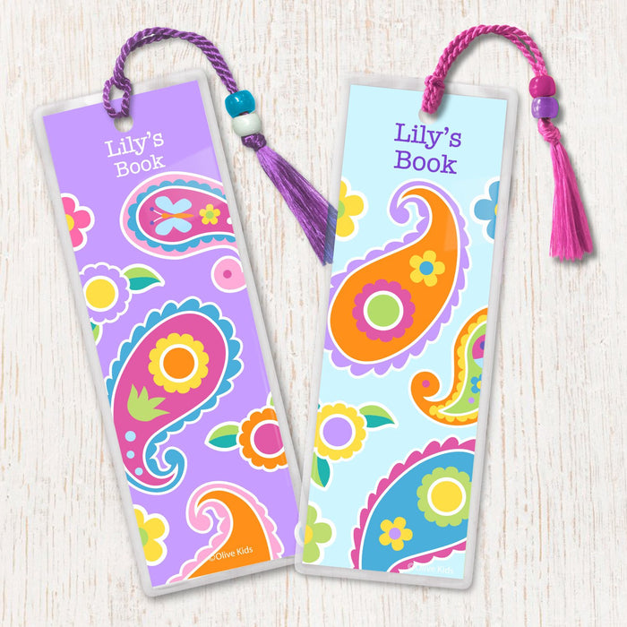 Paisley Floral Personalized 2 PC Bookmark Set