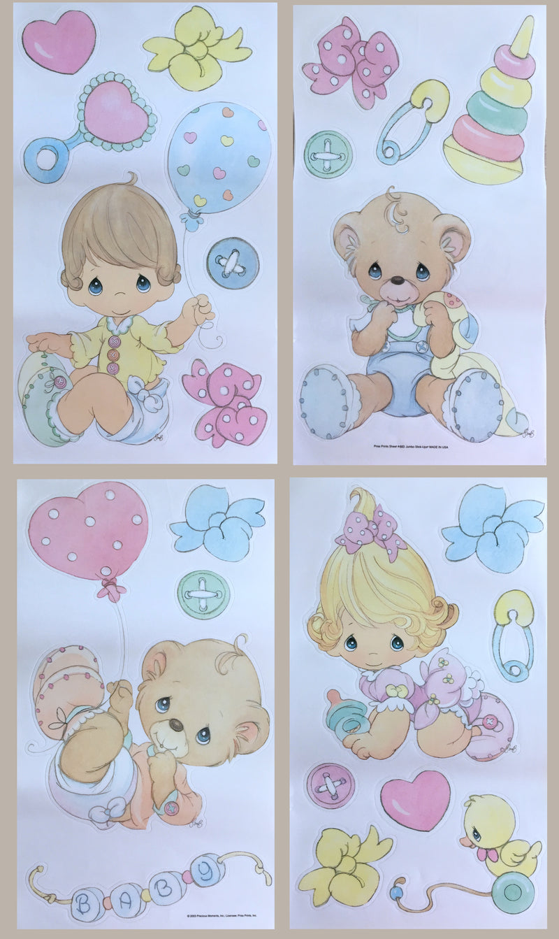 Precious Moments Babies Boy Girl Bear & Toys Wall Decals Stickers 10 ...
