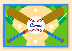 Baseball Personalized Placemat 18" x 12" with Alphabet