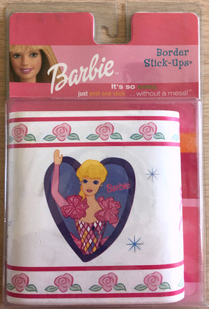 New Vintage Classic Barbie Doll Wall Border Hearts Ballerina Dancer Princess Peel & Self Stick Wallpaper Stick Ups Priss Prints Tiara Ballet Slippers