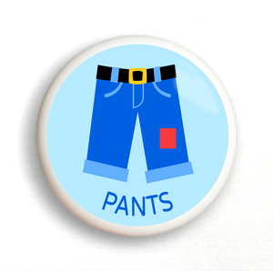 Dresser Boy's Pants Ceramic Drawer Knob Large 2" Blue