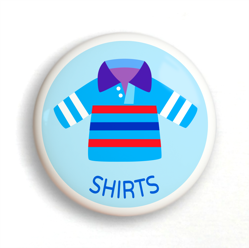 Dresser Boy's Shirts Ceramic Drawer Knob Large 2