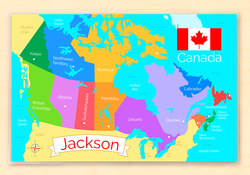 Canada Map Kids Personalized Placemat 18