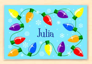 Christmas Lights Personalized Placemat 18" x 12" with Alphabet
