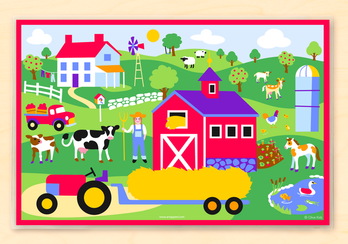 Country Farm Girl Personalized Placemat 18" x 12" with Alphabet