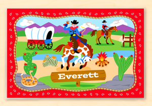Ride'em Western Cowboy Personalized Placemat 18" x 12" with Alphabet