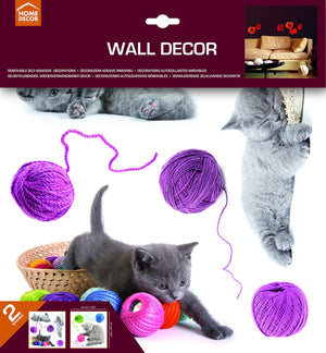 Playful Kitty Cat Wall Decals Peel and Stick Stickers