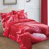 Luxury Cotton Red Rose Print Duvet Cover Queen Bedding Set Designer Ensemble