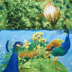 Peacocks by the Lake Duvet Cover Bedding Set Queen or King Designer Ensemble Blue & Green