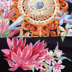 Black Mandala Floral Duvet Cover Bedding Set Queen or King Designer Ensemble