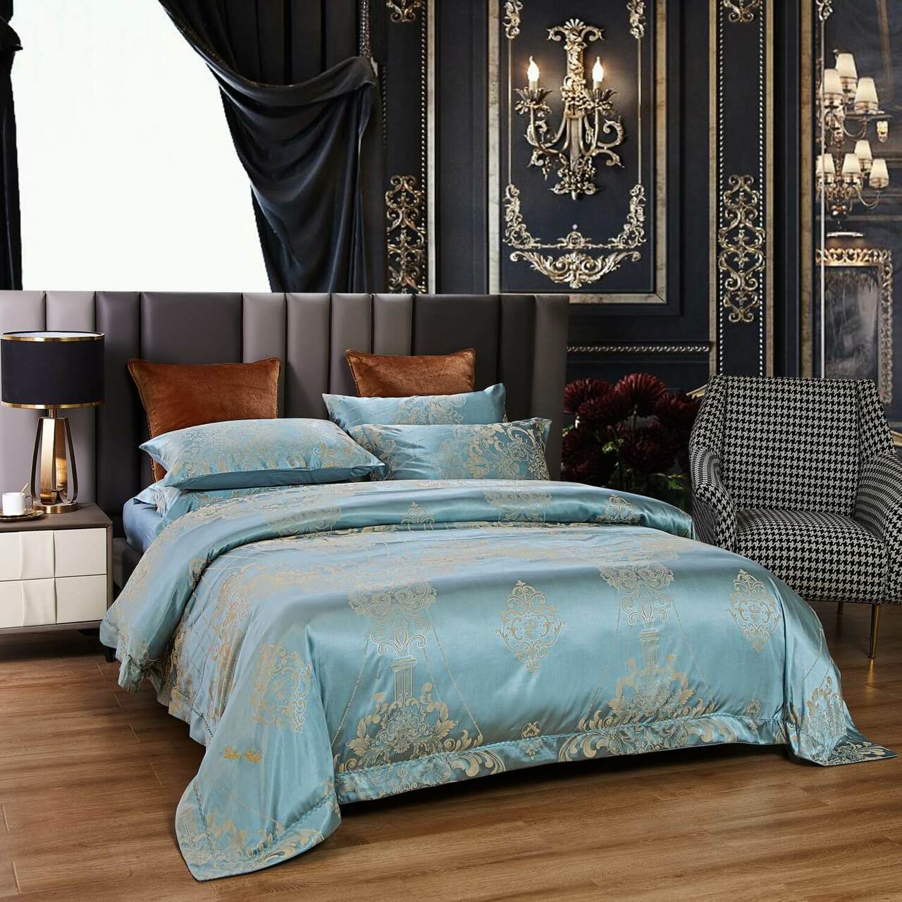 Luxury Jacquard Bedding Set King Queen