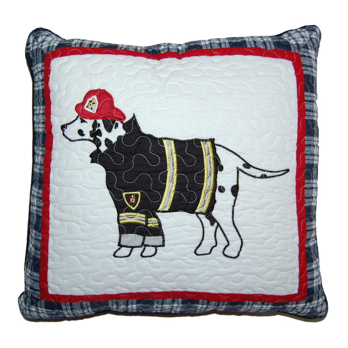 Dalmatian Dog Rescue Fire Truck Hero Cotton Kids Decorative Throw Pillow 20" x 20"