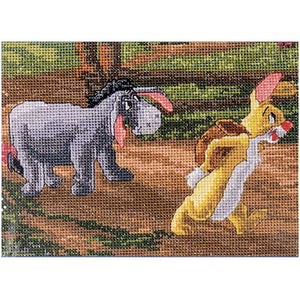 The Disney Dreams Winnie The Pooh Vignette By Thomas Kinkade Eeyore & Rabbit or Tigger & Piglet 5" x 7" Counted Cross Stitch Kit or PDF Chart Pattern Instructions
